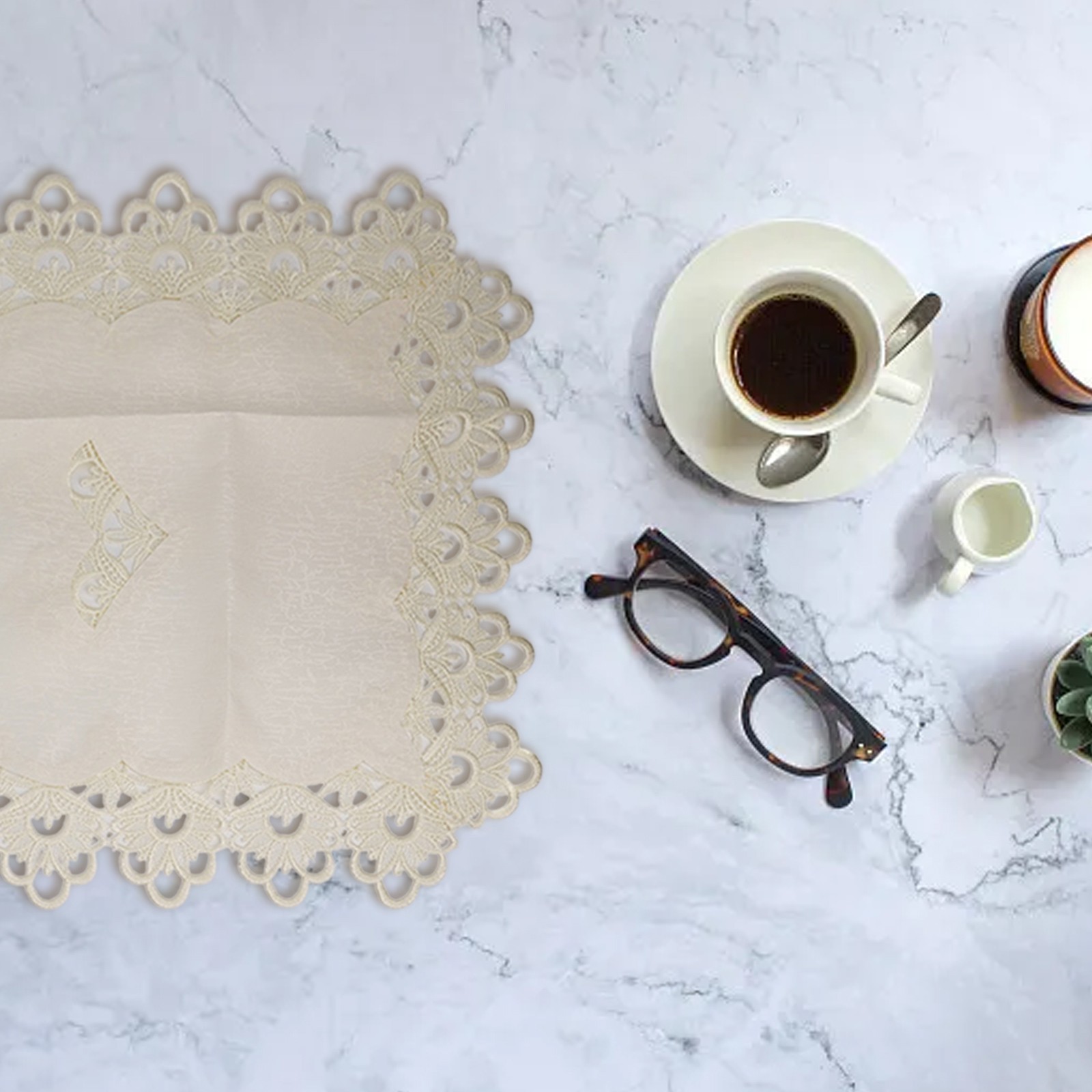 Vintage Style Coffee Tablecloth Exquisite Detailing Creates a Cozy Atmosphere - Picture 30 of 36
