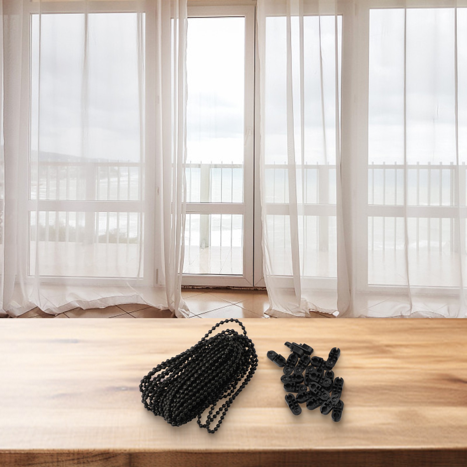 Practical and Convenient 10m Curtain Roller Blind Chain with Connectors Set