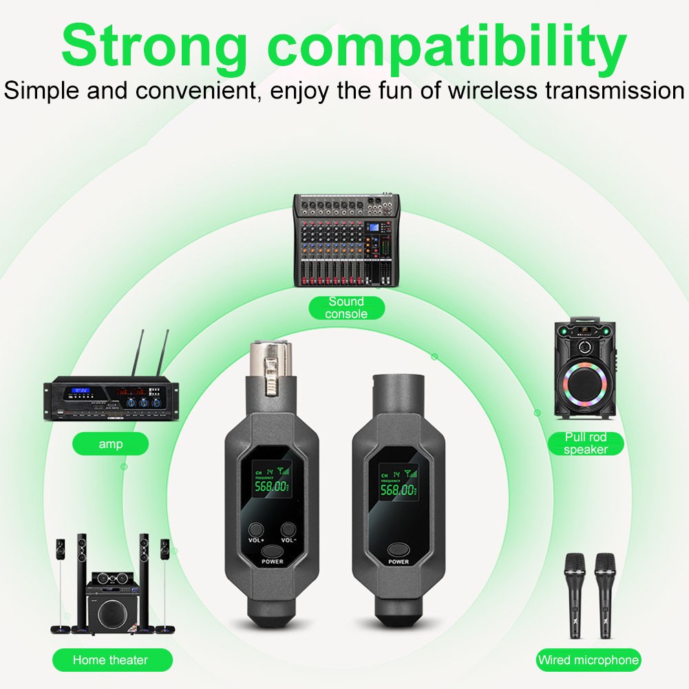 Wireless Microphone Converter XLR Transmitter System For Dynamic Microphone