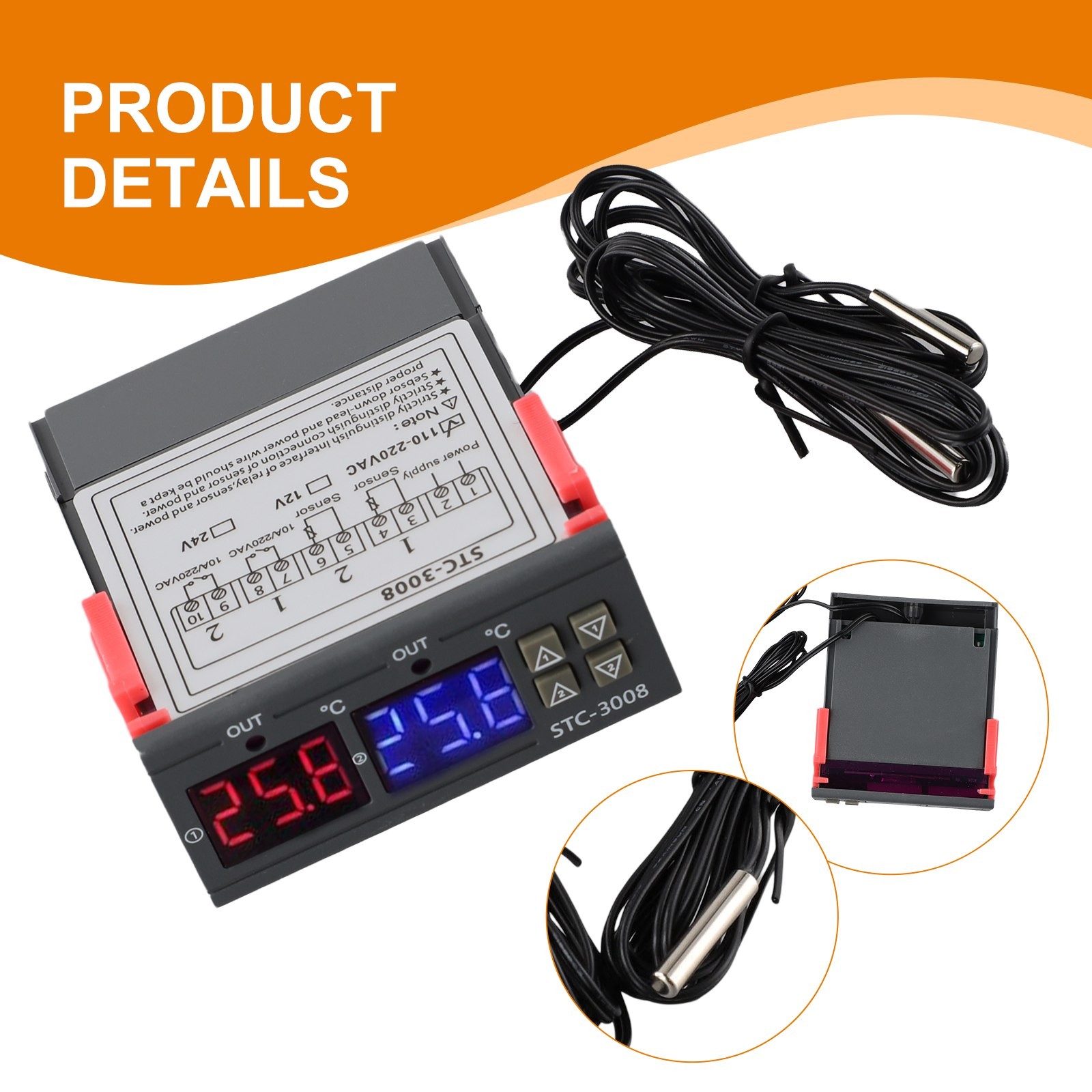 New Practical STC-3008 Thermostat Temperature Control Intelligent Plastic