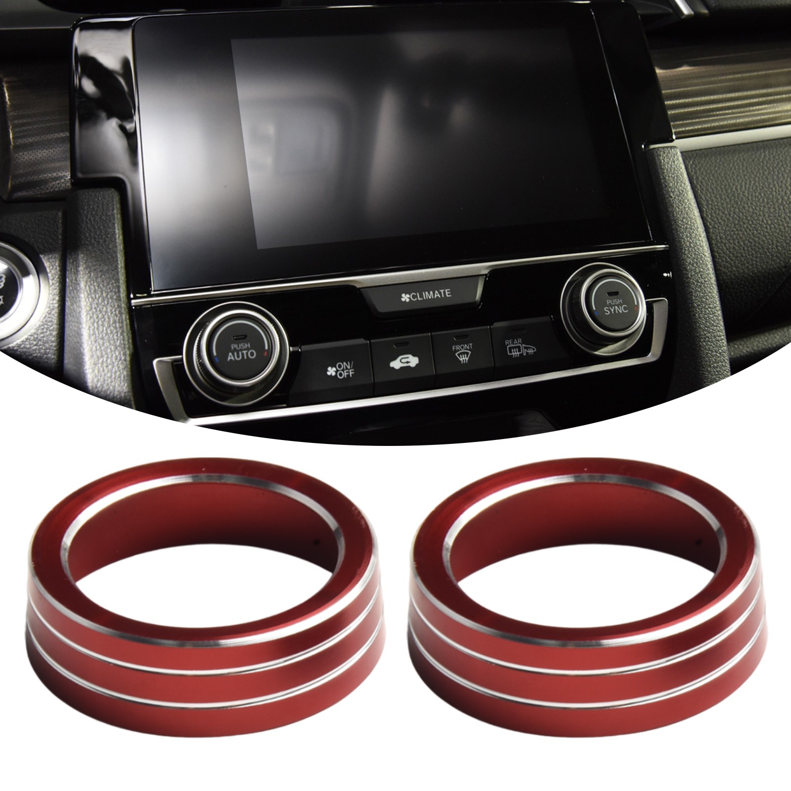 AC Knob Control Knob Ring Cover for Honda Civic 10th Gen Choose Your Color - Picture 19 of 34