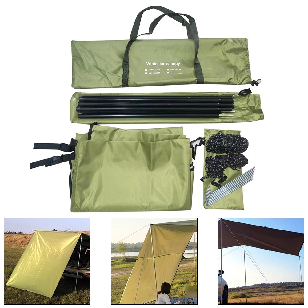 Für Outdoor Auto Seitenmarkise Wasserdicht Unterstand 300x150cm mit Verstellbar - Bild 16 von 24