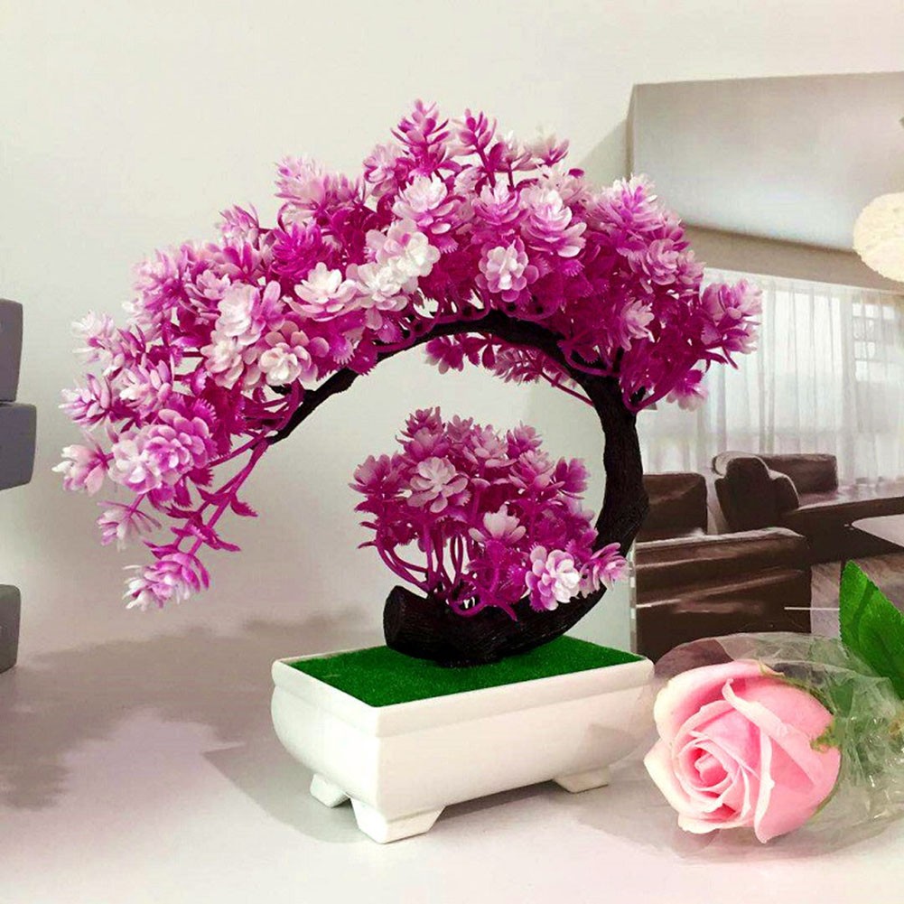 Lifelike Desktop Rose Crescent Moon Tree Bonsai Add Elegance to Your Space - Picture 44 of 44