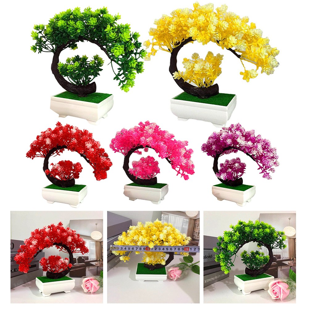 Lifelike Desktop Rose Crescent Moon Tree Bonsai Add Elegance to Your Space - Picture 27 of 44
