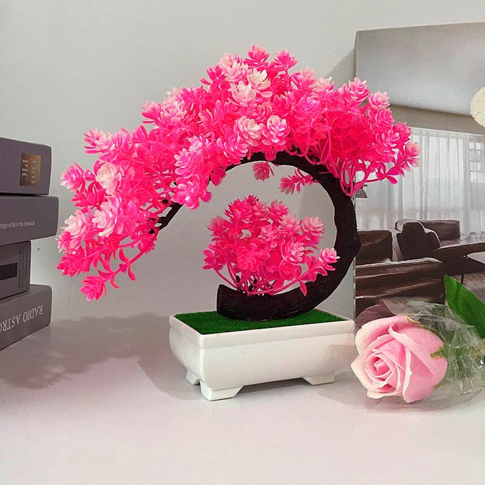 Lifelike Desktop Rose Crescent Moon Tree Bonsai Add Elegance to Your Space - Picture 28 of 44