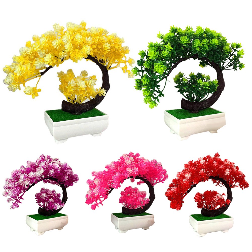 Lifelike Desktop Rose Crescent Moon Tree Bonsai Add Elegance to Your Space - Picture 26 of 44
