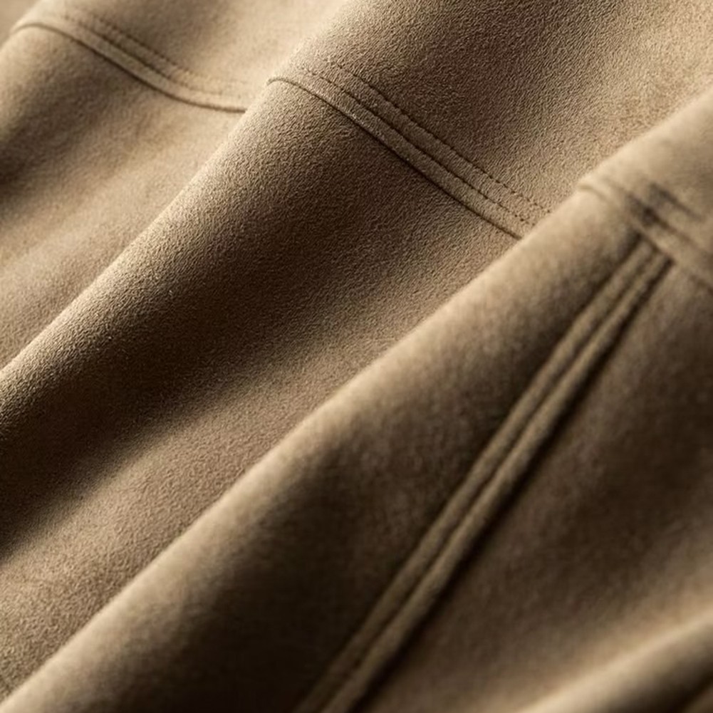 Veste courte kaki vintage britannique résistant manteau homme en daim cuir carg - Imagen 17 de 72