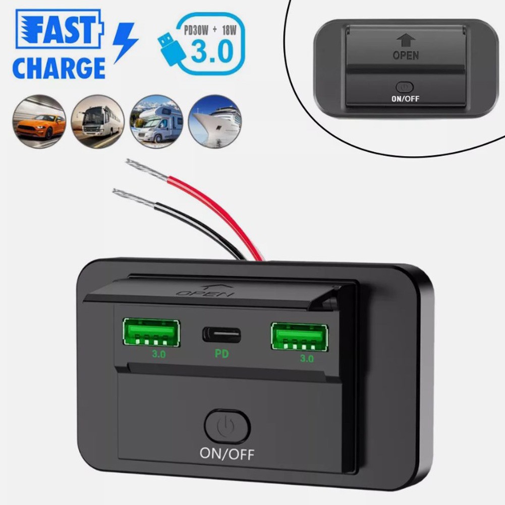 Double Chargeur Rapide Chargeur Voiture Prise Panneau Alliage Aluminium Coque LE - Photo 35 sur 36