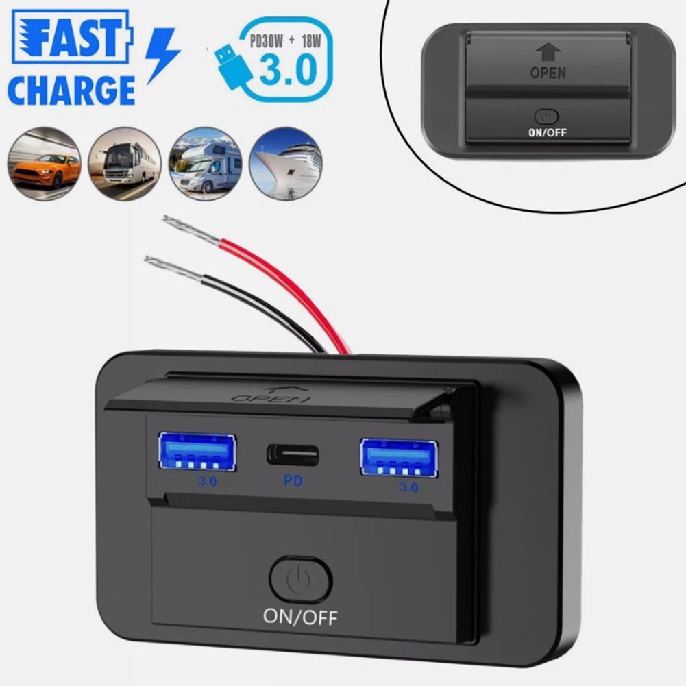 Double Chargeur Rapide Chargeur Voiture Prise Panneau Alliage Aluminium Coque LE - Photo 24 sur 36