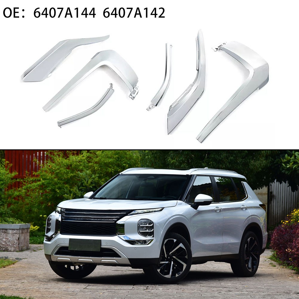 Für Mitsubishi Für Outlander Silber Chrom Front Zierleiste Passform 2016 bis 2 - Picture 3 of 12