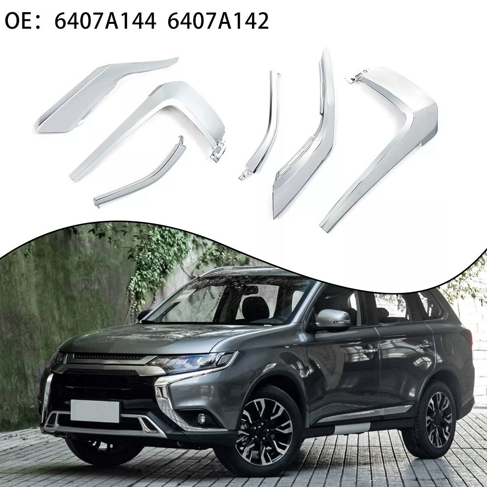 Für Mitsubishi Für Outlander Silber Chrom Front Zierleiste Passform 2016 bis 2 - Picture 2 of 12