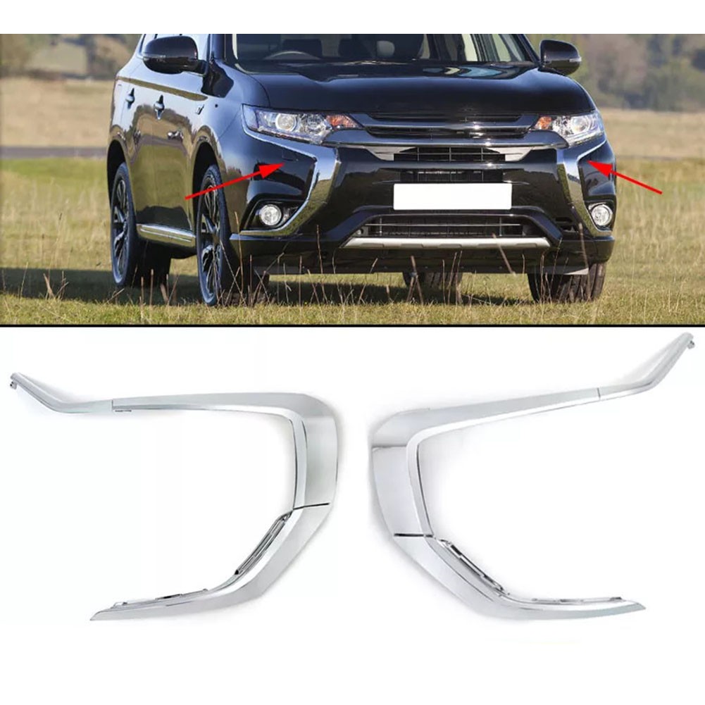 Für Mitsubishi Für Outlander Silber Chrom Front Zierleiste Passform 2016 bis 2 - Picture 5 of 12