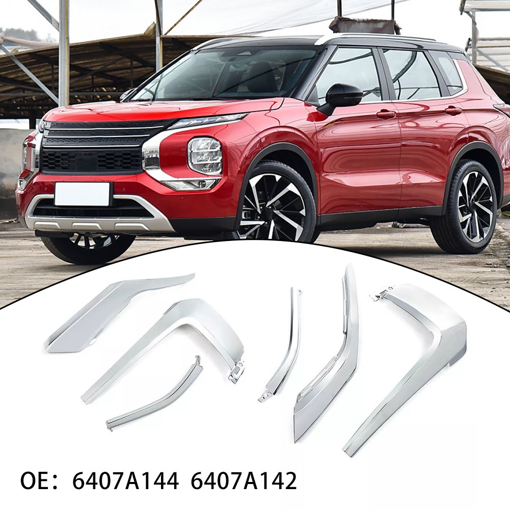 Für Mitsubishi Für Outlander Silber Chrom Front Zierleiste Passform 2016 bis 2 - Picture 1 of 12