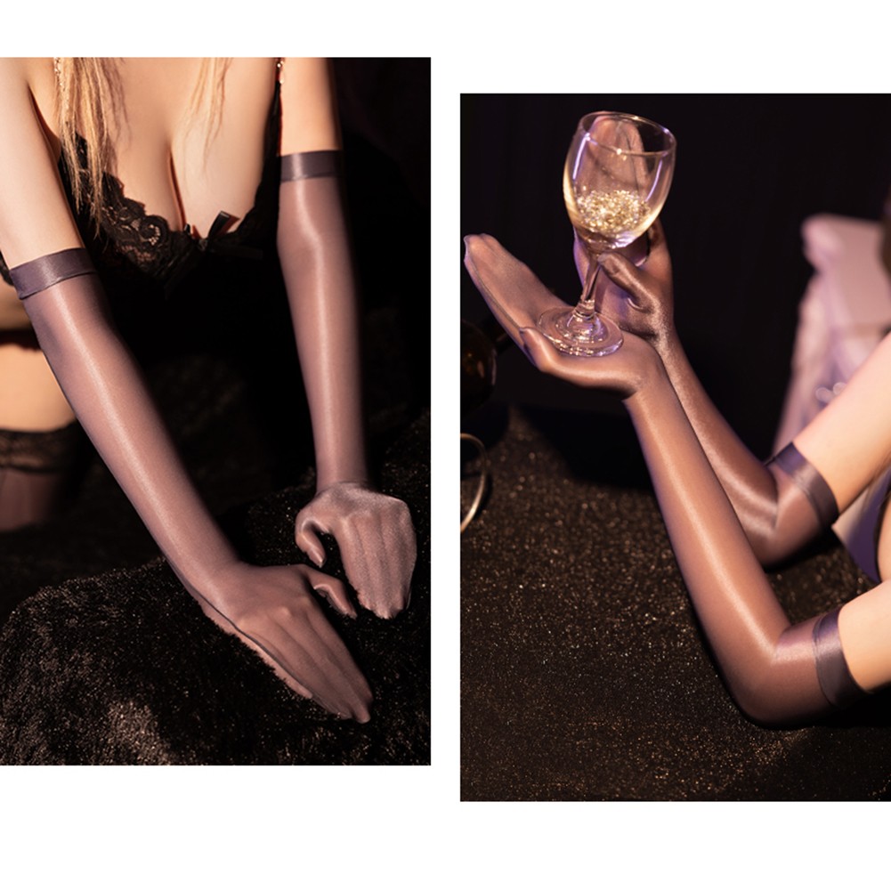 Mitaines sans couture femme maille dentelle brillante doigt collant collections gants transp