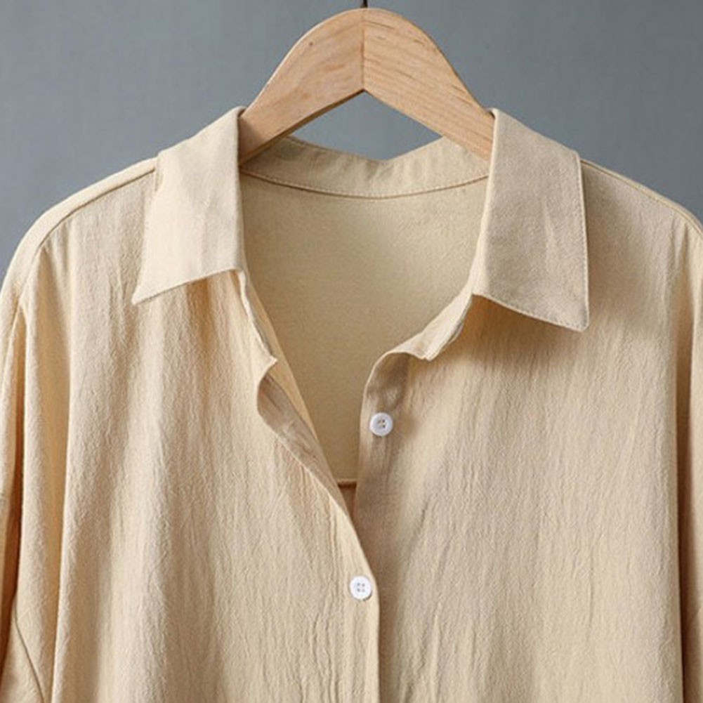 Women Spring Sunscreen Blouse Dress Light Blue Loose Long Sleeve Shirt Dress - Picture 67 of 90