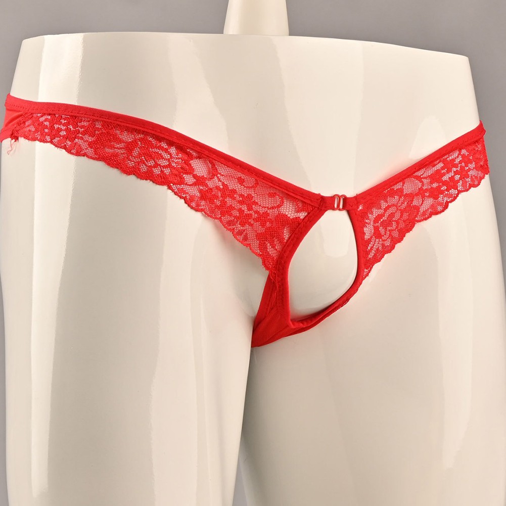 Ultra Thin Mens for LINGERIE Thongs Breathable Hollow Pouch Briefs Black Red - Picture 18 of 20