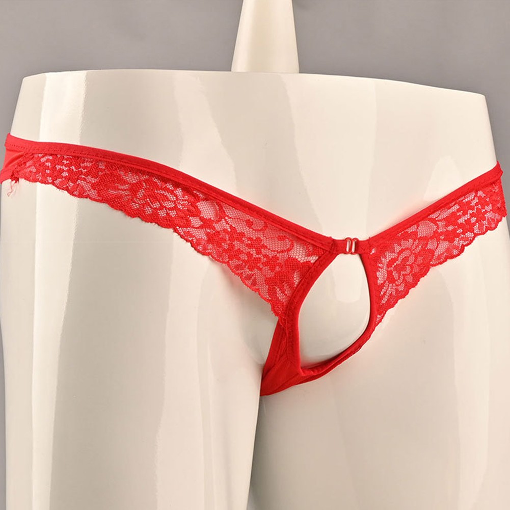 Ultra Thin Mens for LINGERIE Thongs Breathable Hollow Pouch Briefs Black Red - Picture 20 of 20