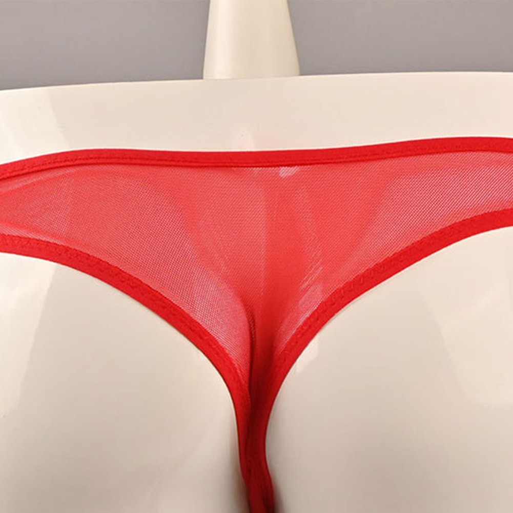 Ultra Thin Mens for LINGERIE Thongs Breathable Hollow Pouch Briefs Black Red - Picture 17 of 20