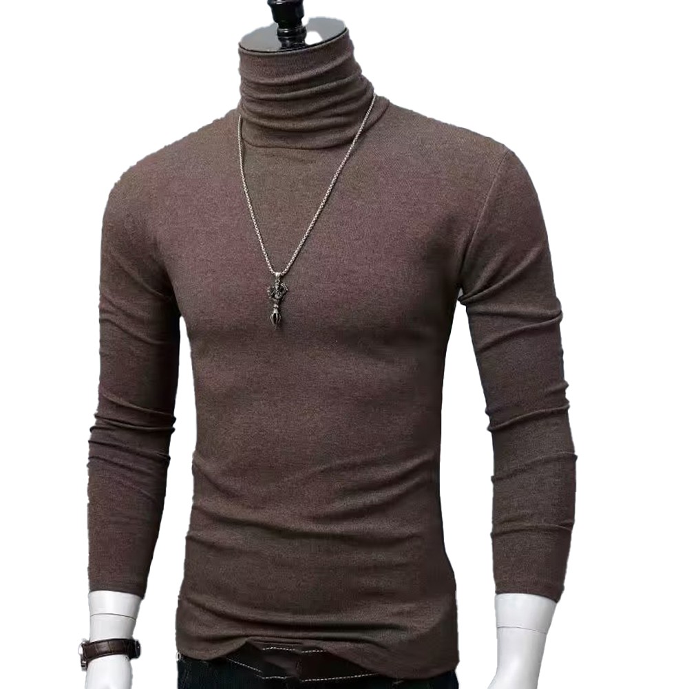 Men's Fashionable Winter Slim Fit T Shirt with Long Sleeves and Collar - Picture 14 of 20