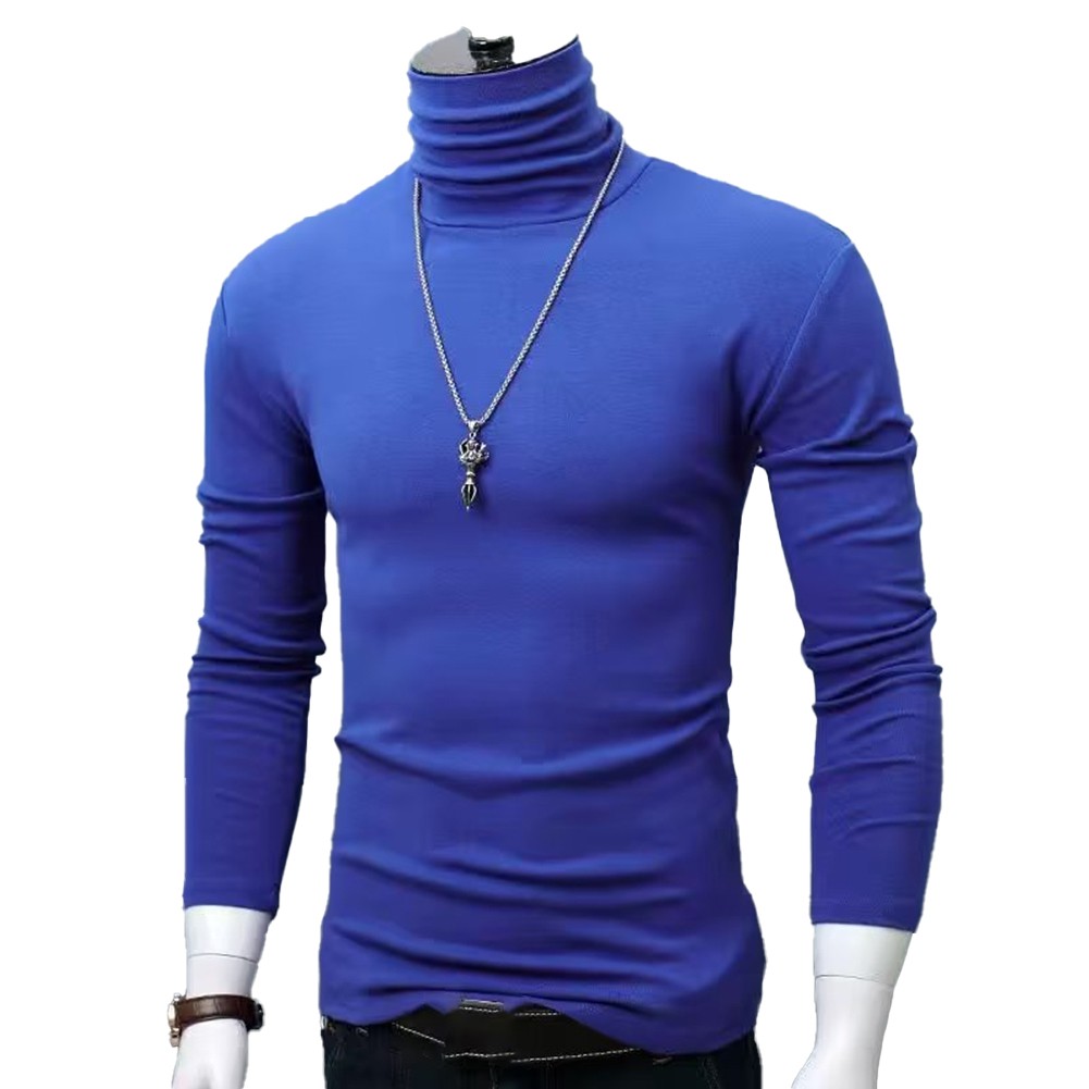 Men's Fashionable Winter Slim Fit T Shirt with Long Sleeves and Collar - Picture 18 of 20