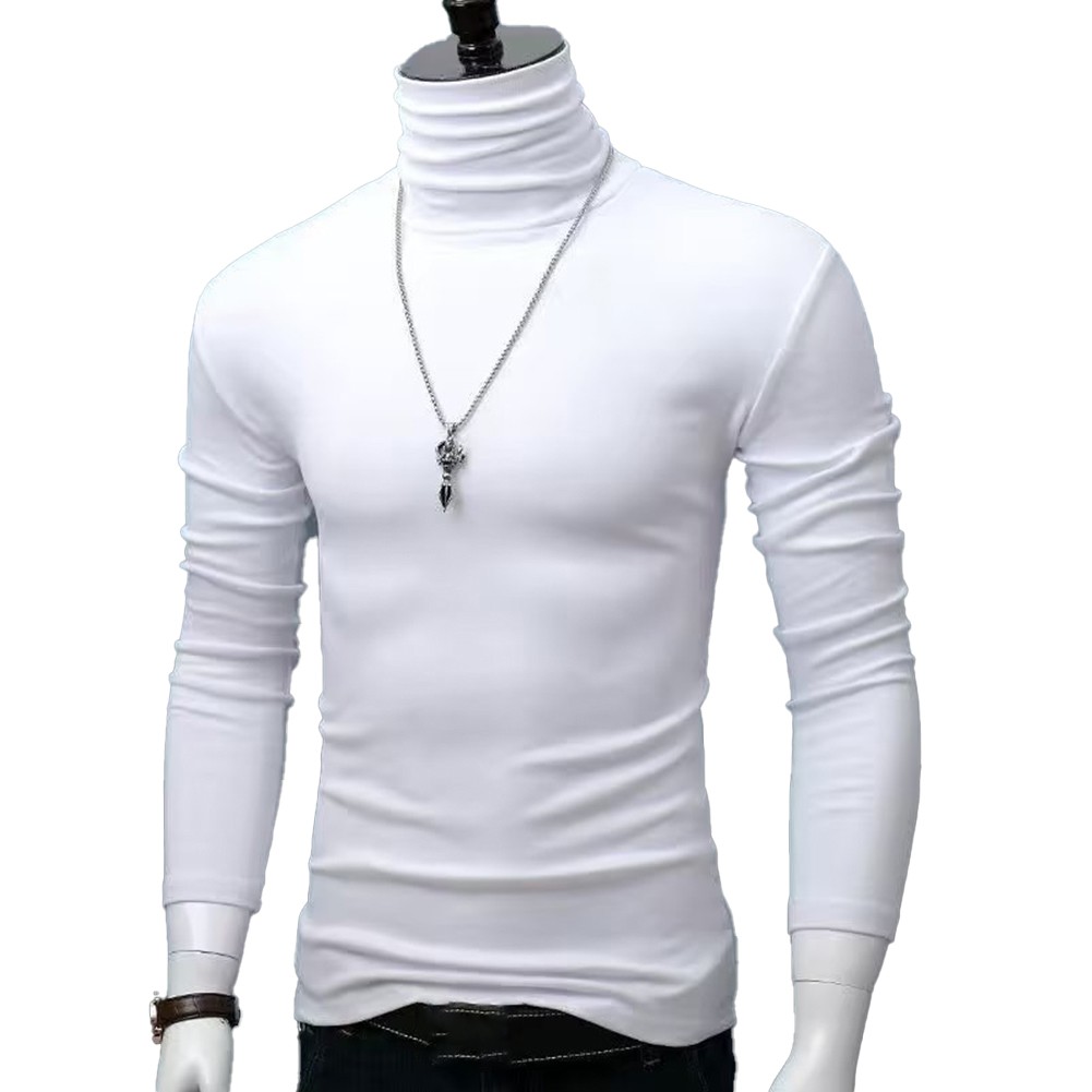 Men's Fashionable Winter Slim Fit T Shirt with Long Sleeves and Collar - Picture 8 of 20