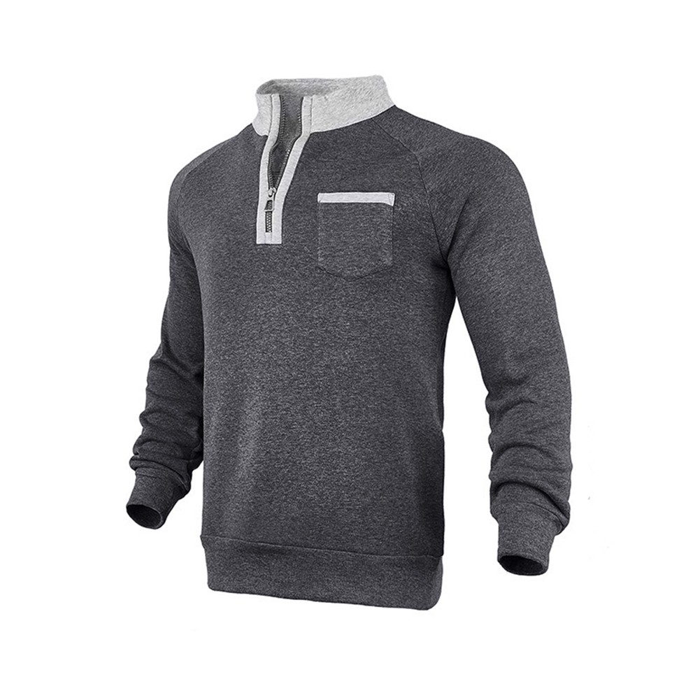 Sweats à col montant tendance vente pour hommes manches longues vêtements de sport h