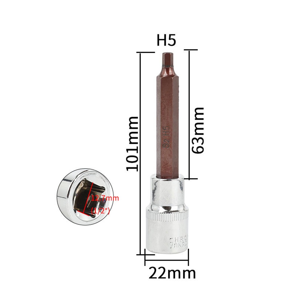 100 mm metrisch Innensechskant-Bit für Druckluft- und Elektroschraubendreher - Bild 14 von 21