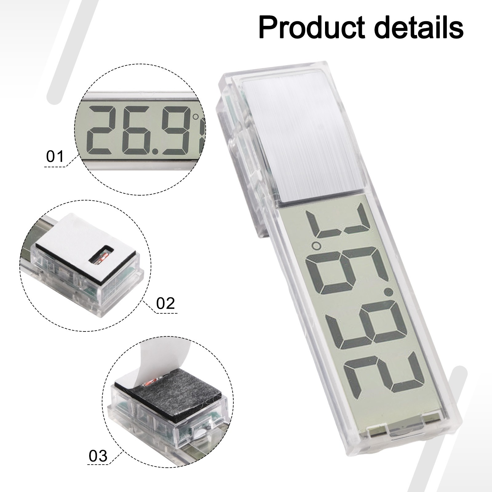 Fish Tank Temperature Monitor Digital LCD Thermometer with Easy Sticker Install - Picture 13 of 24