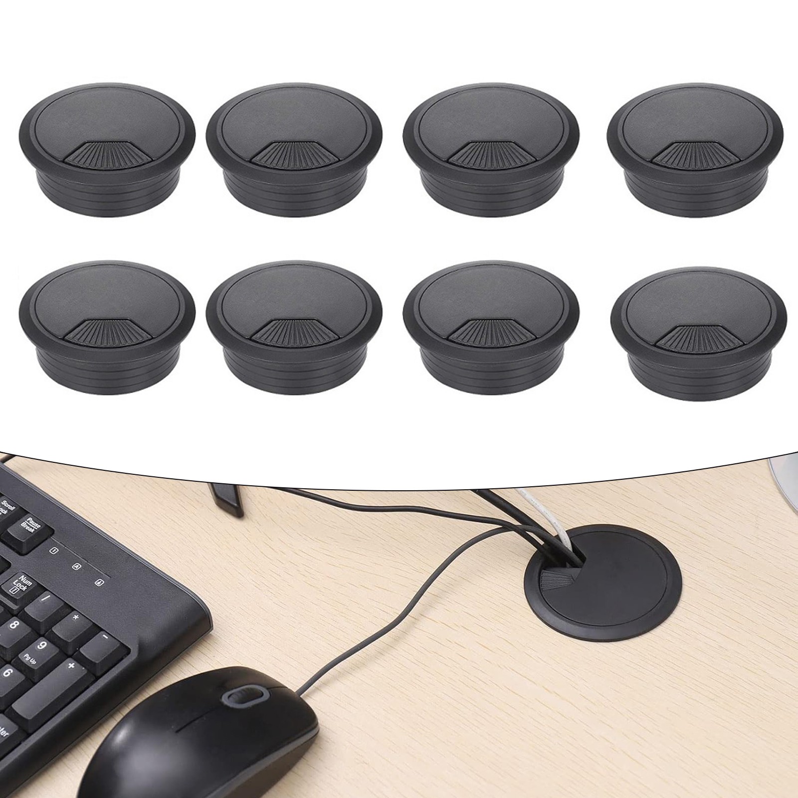 Eco Friendly ABS Plastic Cable Grommets Wire Organizer for Desk Set of 8