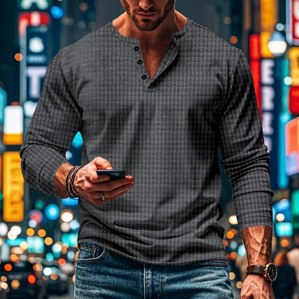 Mens Sports Blouse Tops with Long Sleeves and V Neck for Fitness and Running - Picture 14 of 44
