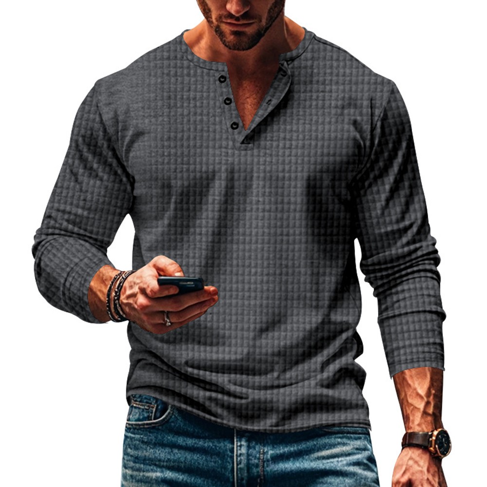 Mens Sports Blouse Tops with Long Sleeves and V Neck for Fitness and Running - Picture 13 of 44