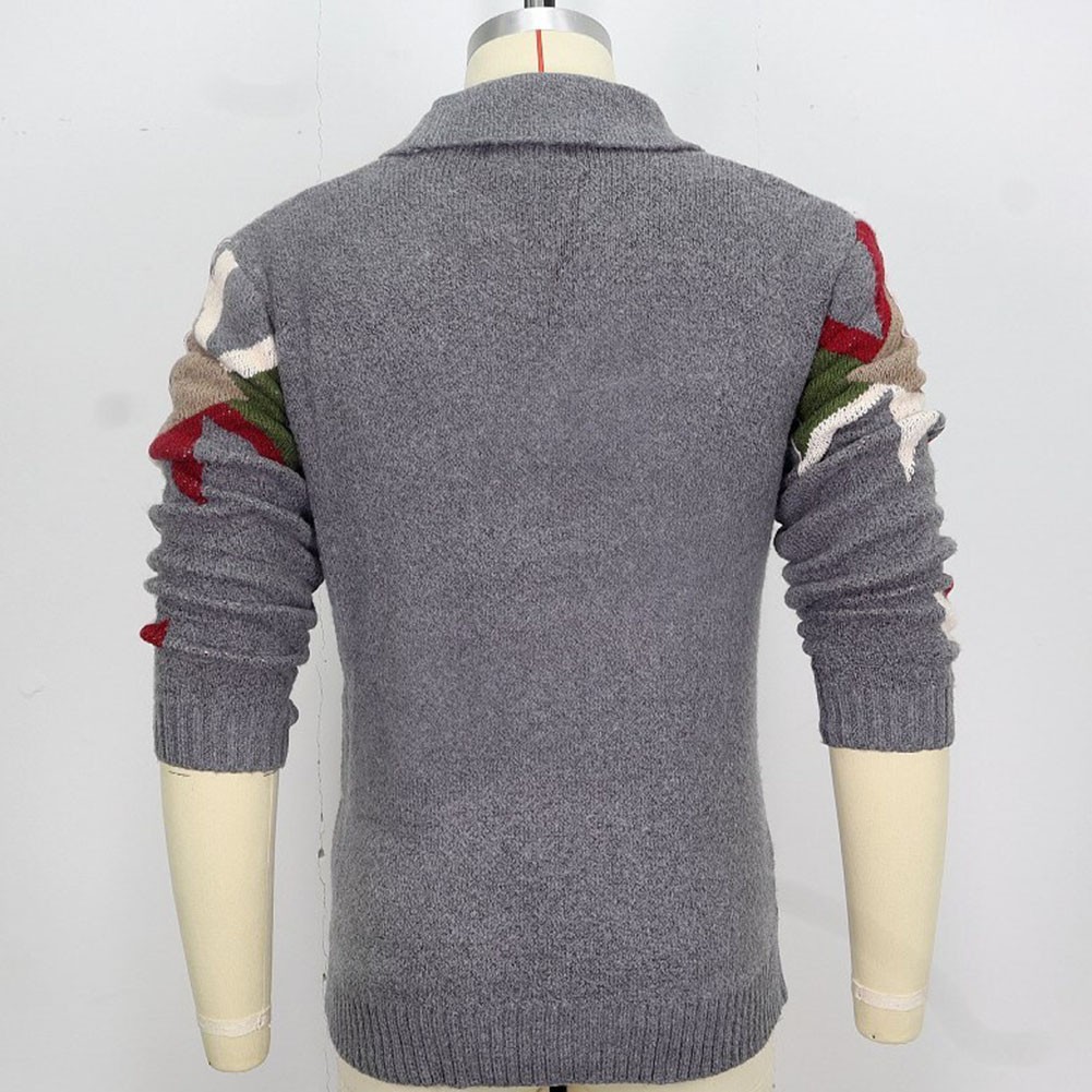 Fashion Cardigan Mens Jacquard Jacket Vintage Sweater Regular Length Holiday - Picture 25 of 72