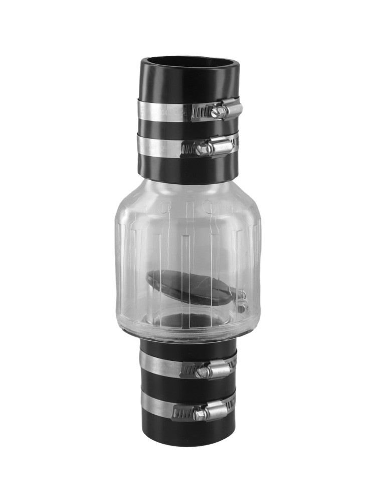 Effizientes Abwasserpumpen-Rückschlagventil mit transparentem Gehäuse und Stahlschellen - Bild 25 von 36
