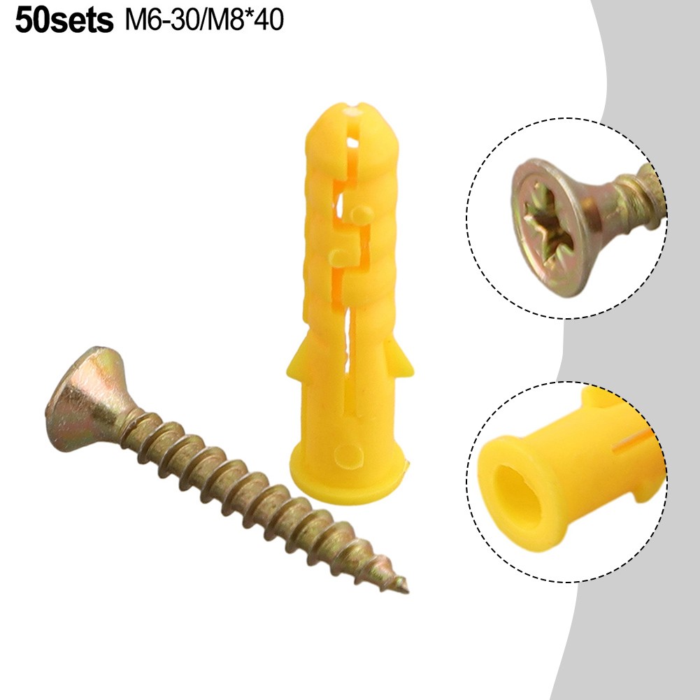 Hochfeste 50 Stück M6 Edelstahlschrauben mit Mauerankern für Wände - Bild 20 von 36