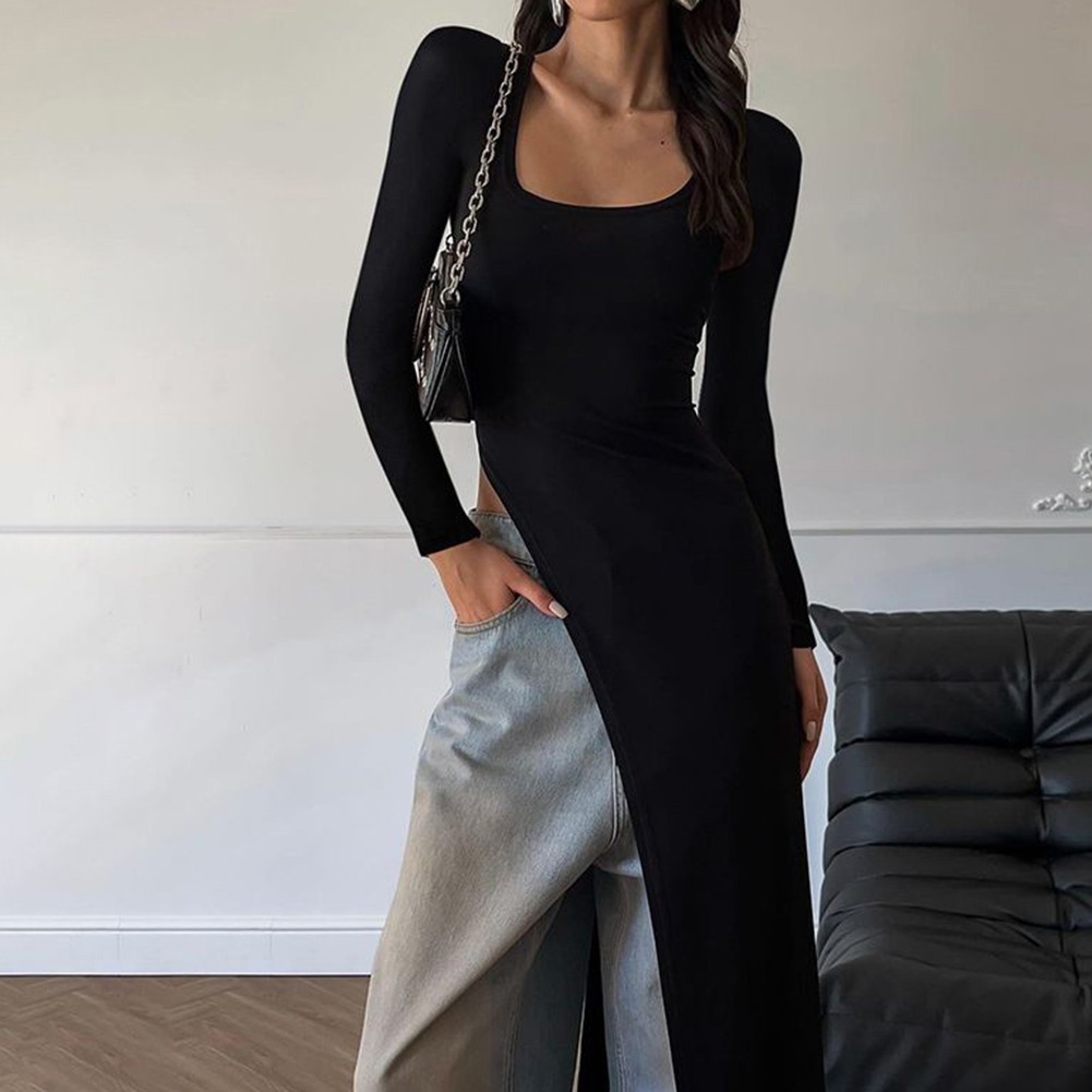 Sleek and Stylish Womens Casual Round Neck Long Sleeve TShirt in Black - Picture 21 of 39