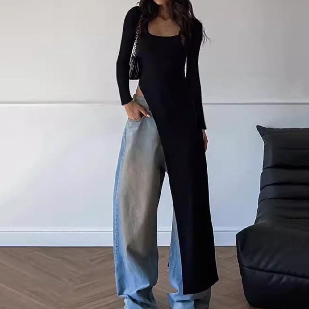 Sleek and Stylish Womens Casual Round Neck Long Sleeve TShirt in Black - Picture 13 of 39