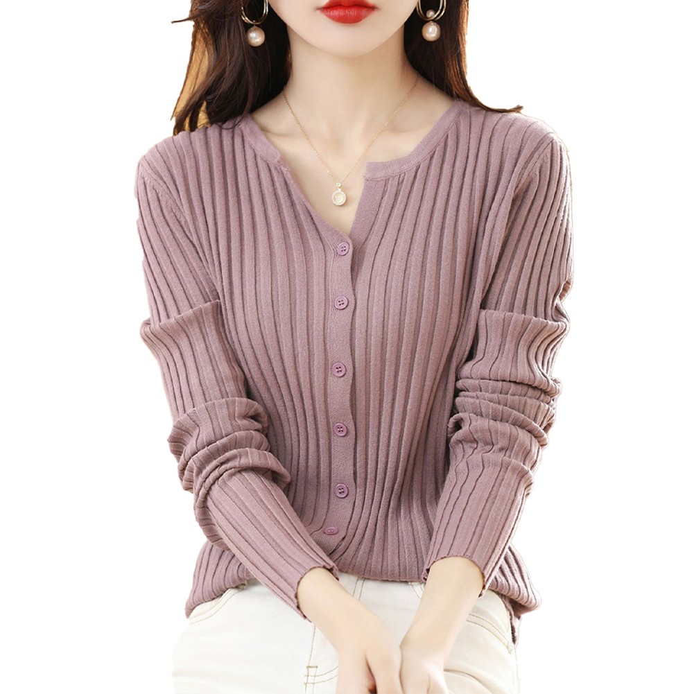 Womens Classic Style Cardigan Sweater with Long Sleeves and Versatility