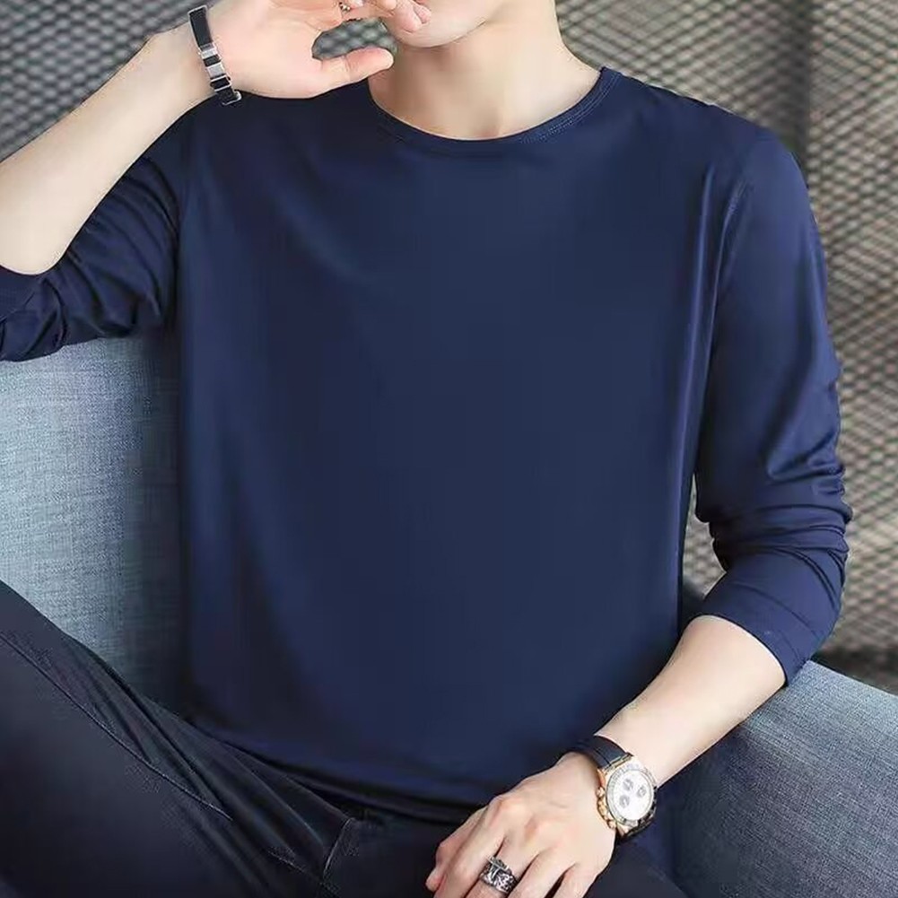 Long Sleeve T-Shirt Polyester Fabric Round Neckline For Casual Outings - Picture 14 of 20