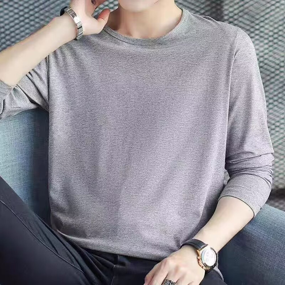 Long Sleeve T-Shirt Polyester Fabric Round Neckline For Casual Outings - Picture 18 of 20