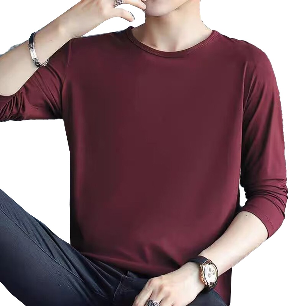 Long Sleeve T-Shirt Polyester Fabric Round Neckline For Casual Outings - Picture 19 of 20