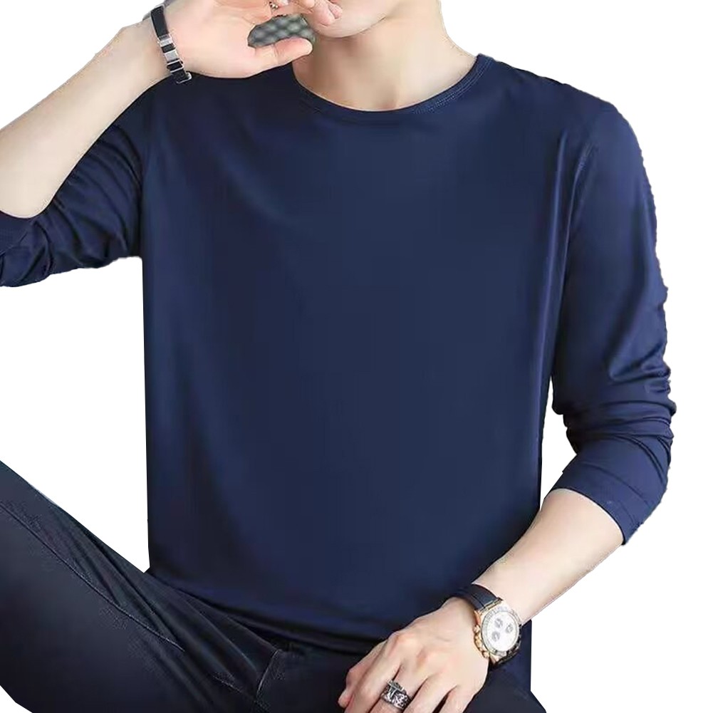Long Sleeve T-Shirt Polyester Fabric Round Neckline For Casual Outings - Picture 13 of 20