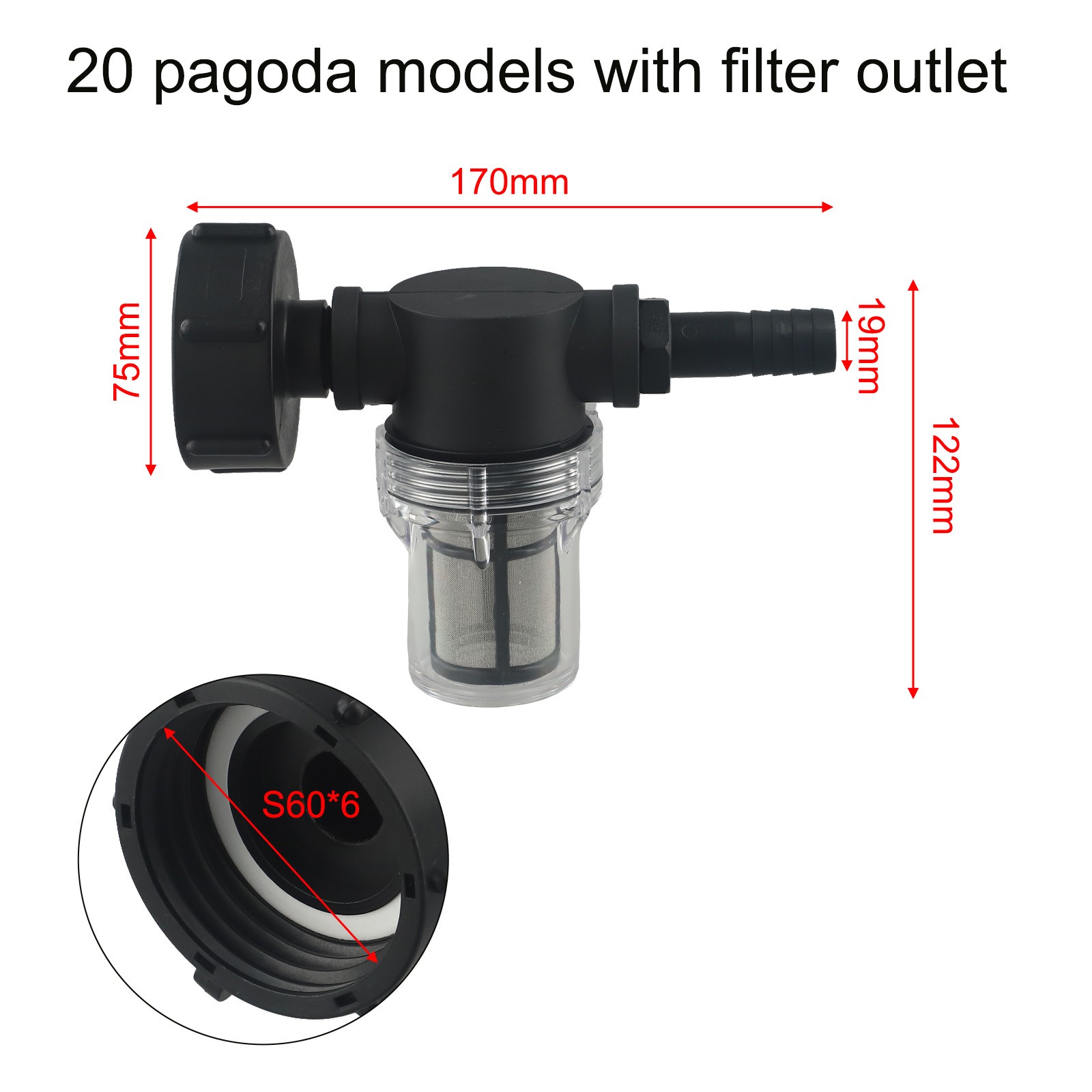 Regenfilter Schlauchanschluss IBC Regenfass Wasser 100 Mesh Edelstahlsieb - Bild 28 von 41