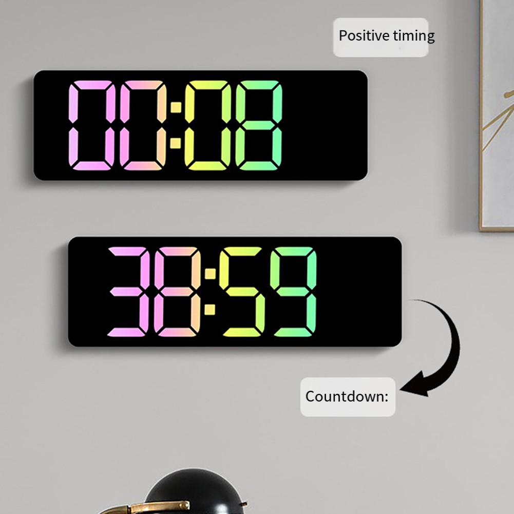 13in Large Screen Digital Wall Clock with Remote Control Colorful Display
