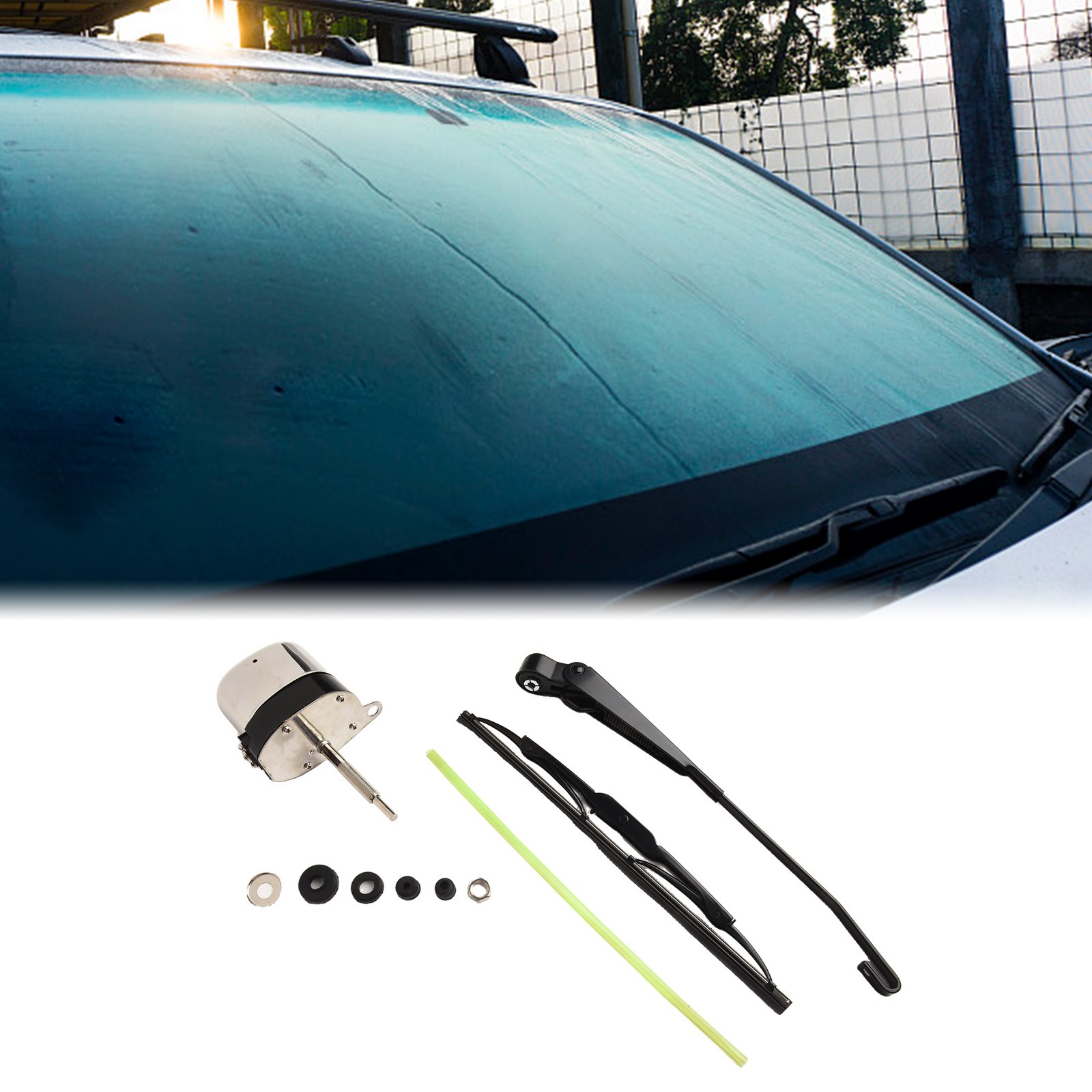 Adjustable Wiper Motor Kit for Jeep 12V Stainless Steel Smooth Functionality - Picture 3 of 12