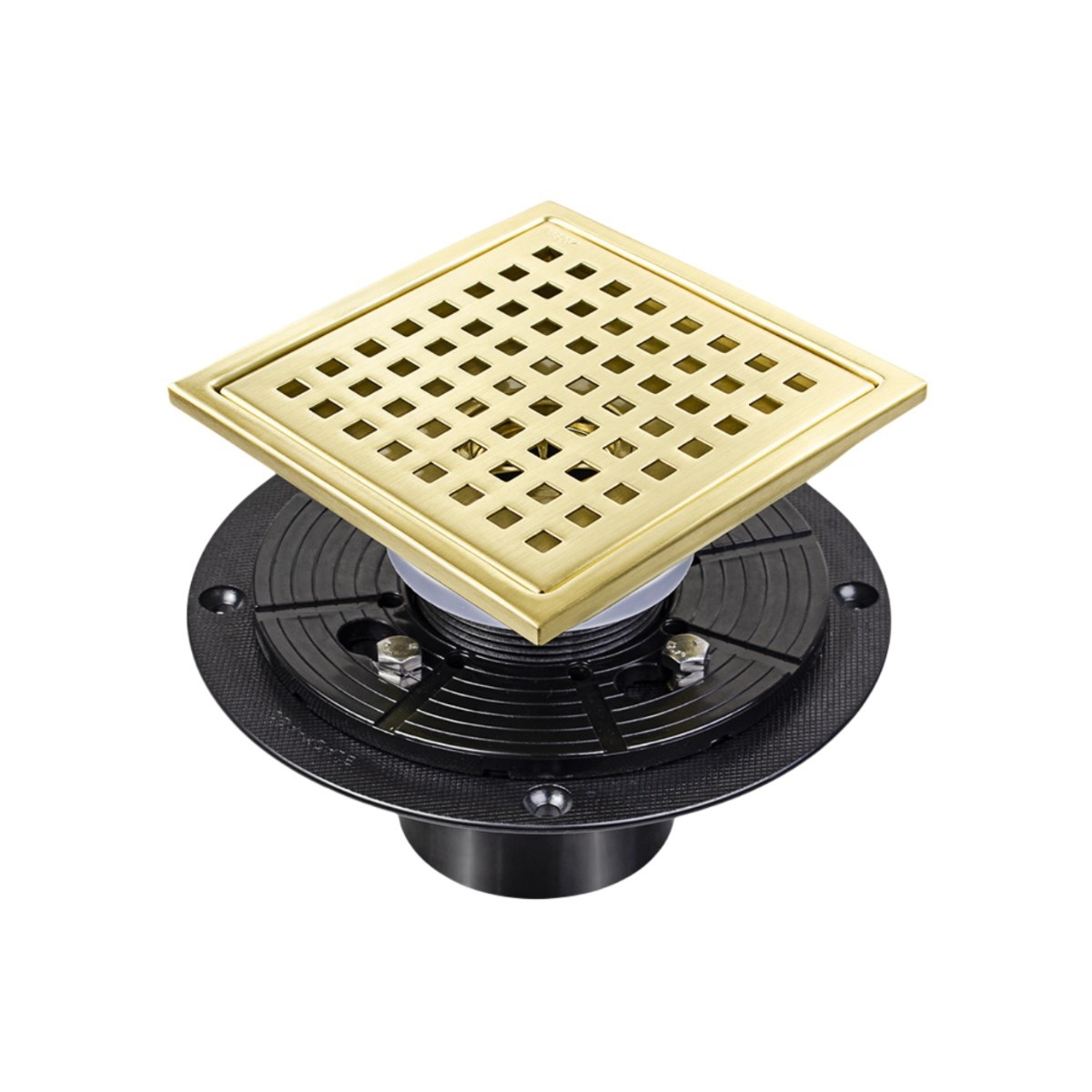 6 Inch Square Shower Floor Drain with Flange Efficient Drainage System