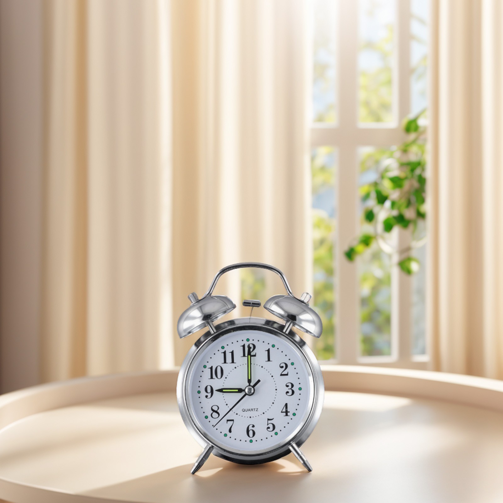 1pc Bedside Traditional/Classic Saxon Wind Up Double Bell Alarm