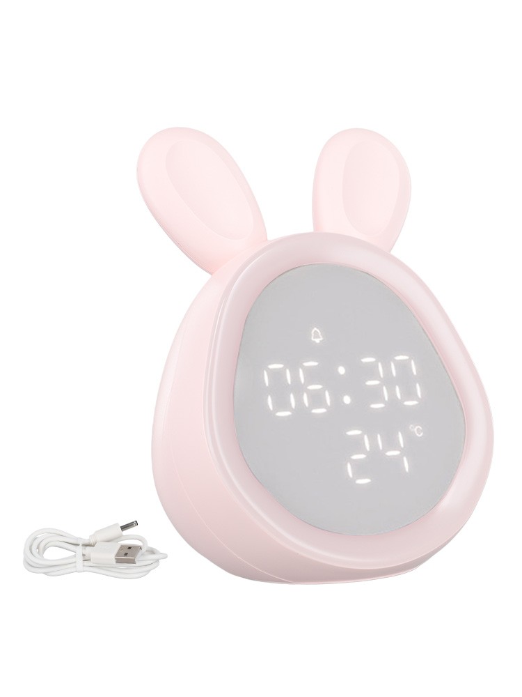 Rabbit Night Light Alarm Clock with Simple Function and Time Rabbit Design