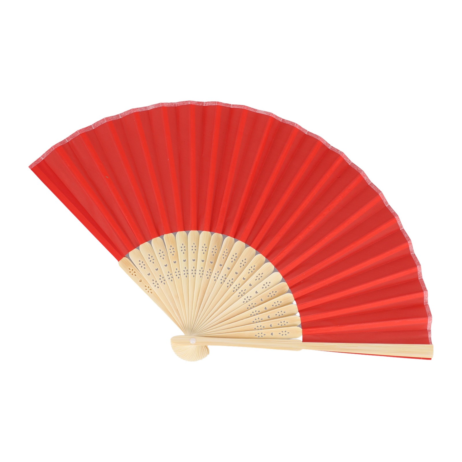 Striking Red Chinese Style Silk Small Fan Wood and Soft Silk Fabric Portable - Picture 54 of 64