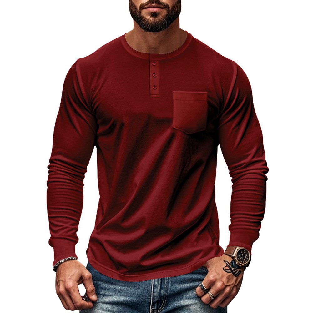 Men's Fashionable Long Sleeve Pocket TShirts for Everyday Casual Style - Picture 29 of 72