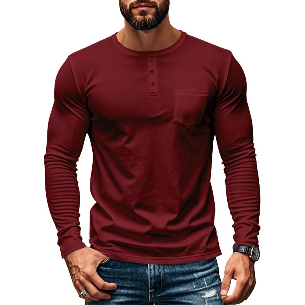 Men's Fashionable Long Sleeve Pocket TShirts for Everyday Casual Style - Picture 30 of 72